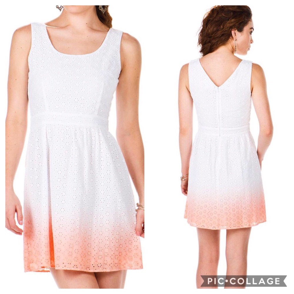 White ombré eyelet summer dress